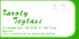 karoly teglasi business card